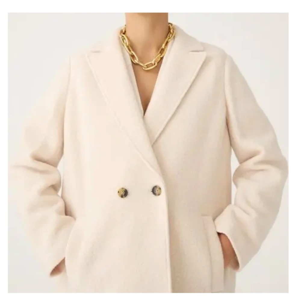 J. Crew | Daphne Topcoat Italian Boiled Wool Dusty Ivory | 16 - Picture 3 of 11